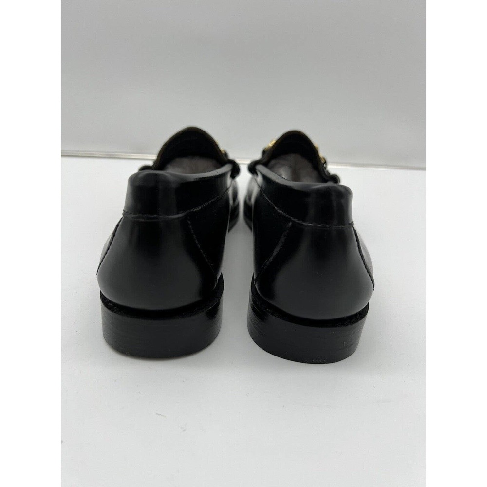 New Anthropologie Bass Charm Penny Laofers Womans Size 8 Medium Black Slip On - Picture 9 of 11